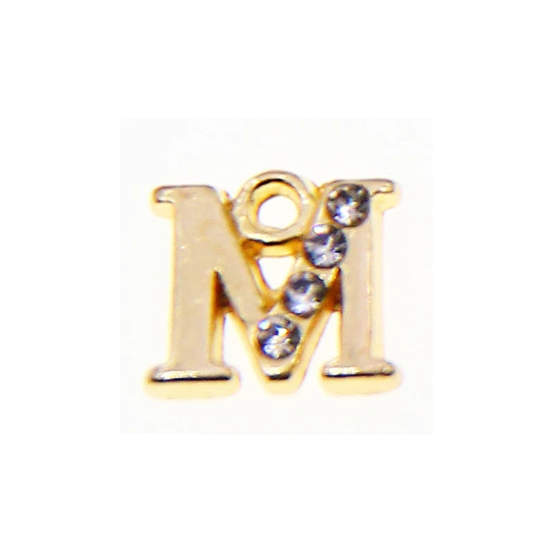 10/26pcs 13*10mm Alloy inlaid rhinestones 26 Letter Charms Pendants for Women Necklace earring jewelry accessories model