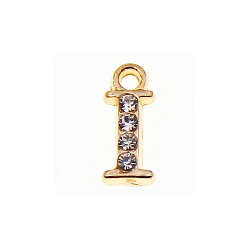 10/26pcs 13*10mm Alloy inlaid rhinestones 26 Letter Charms Pendants for Women Necklace earring jewelry accessories model