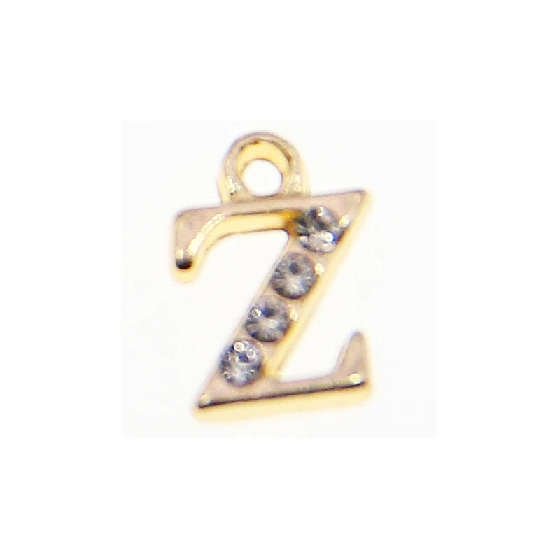 10/26pcs 13*10mm Alloy inlaid rhinestones 26 Letter Charms Pendants for Women Necklace earring jewelry accessories model