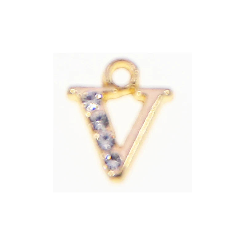 10/26pcs 13*10mm Alloy inlaid rhinestones 26 Letter Charms Pendants for Women Necklace earring jewelry accessories model