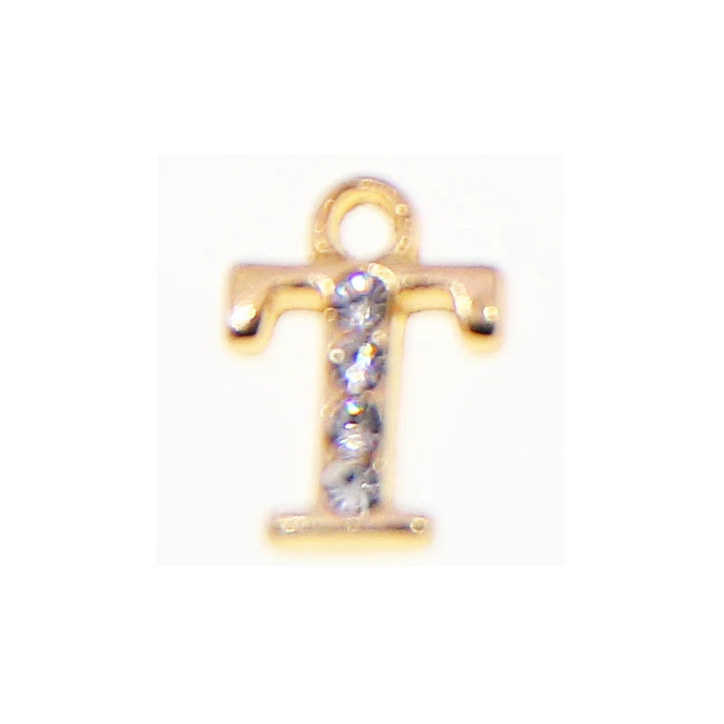 10/26pcs 13*10mm Alloy inlaid rhinestones 26 Letter Charms Pendants for Women Necklace earring jewelry accessories model
