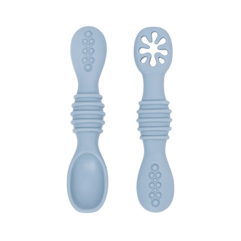 Baby Spoon Fork Set Food Grade Silicone Sticky Spoon Children Cutlery Training Spoon Feeding Tableware Soft Kitchen Accessories