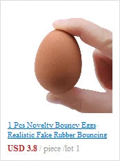1 Pcs Novelty Bouncy Eggs Realistic Fake Rubber Bouncing BallsModel Farm Chicken Nesting Hen Hatching Egg Pet Toy Prank Joke