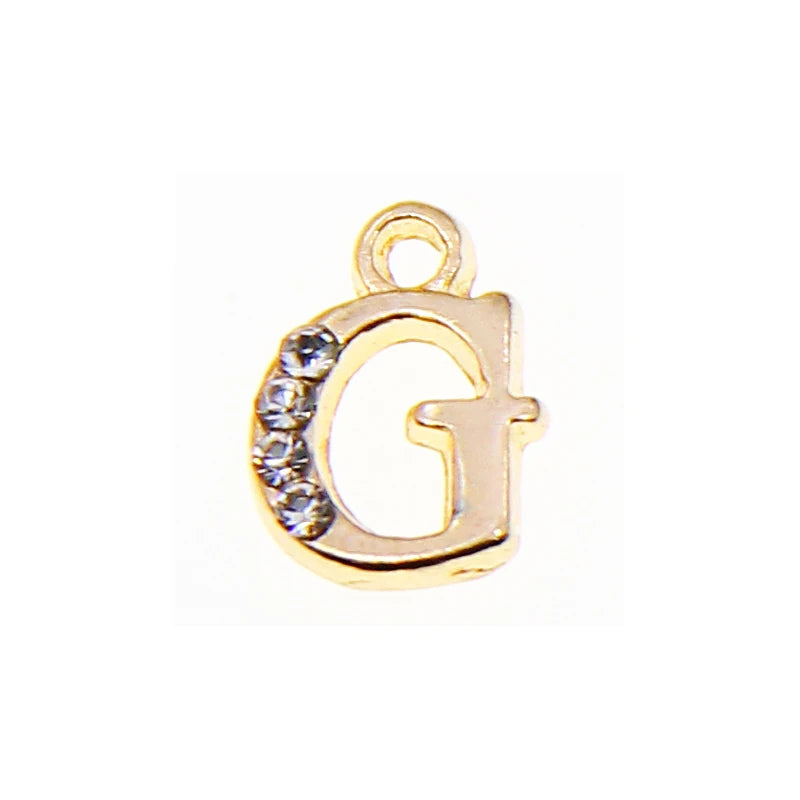 10/26pcs 13*10mm Alloy inlaid rhinestones 26 Letter Charms Pendants for Women Necklace earring jewelry accessories model