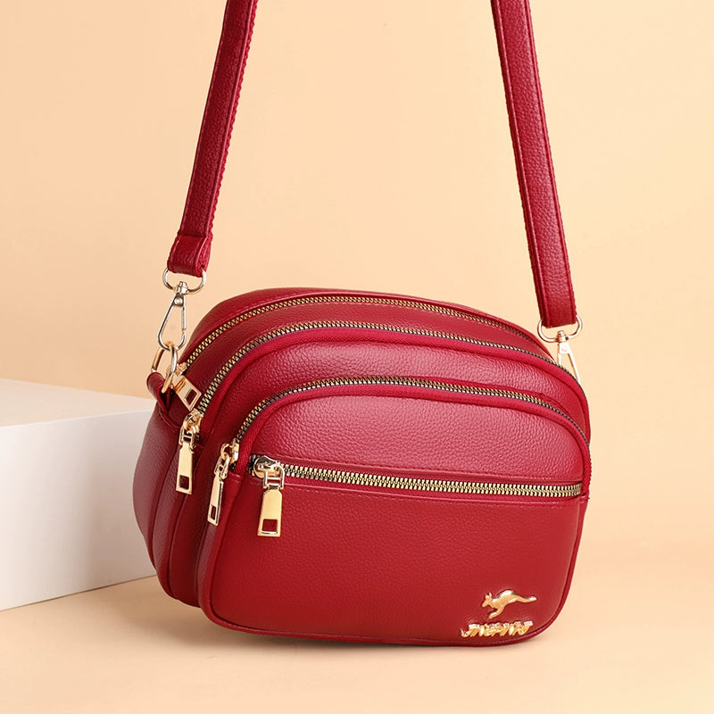Multi-Layer Authentic Leather Tactile Feel Easiest for Match Shoulder Large Capacity Women's Bag