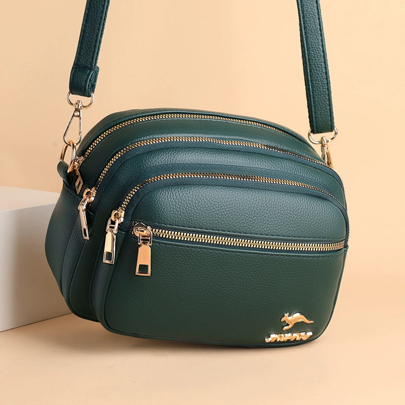 Multi-Layer Authentic Leather Tactile Feel Easiest for Match Shoulder Large Capacity Women's Bag