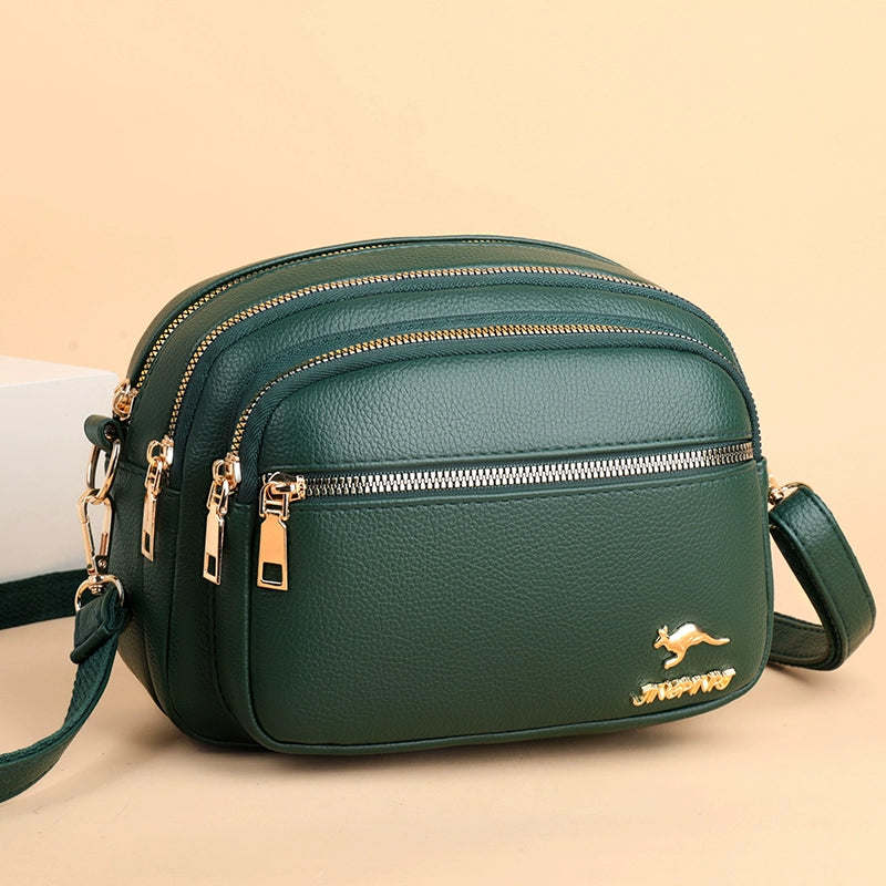 Multi-Layer Authentic Leather Tactile Feel Easiest for Match Shoulder Large Capacity Women's Bag