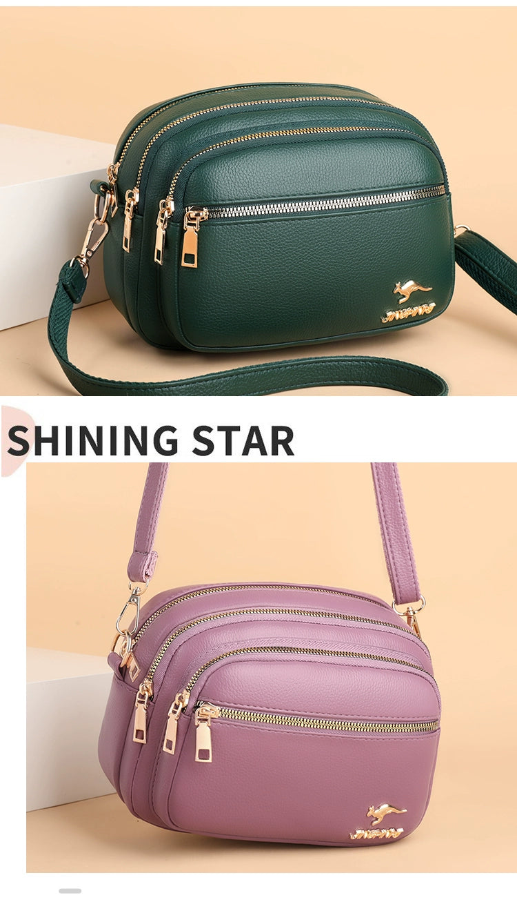 Multi-Layer Authentic Leather Tactile Feel Easiest for Match Shoulder Large Capacity Women's Bag