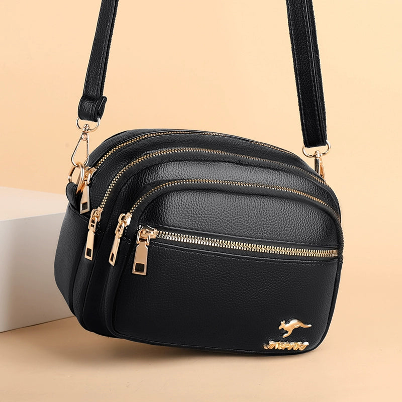 Multi-Layer Authentic Leather Tactile Feel Easiest for Match Shoulder Large Capacity Women's Bag