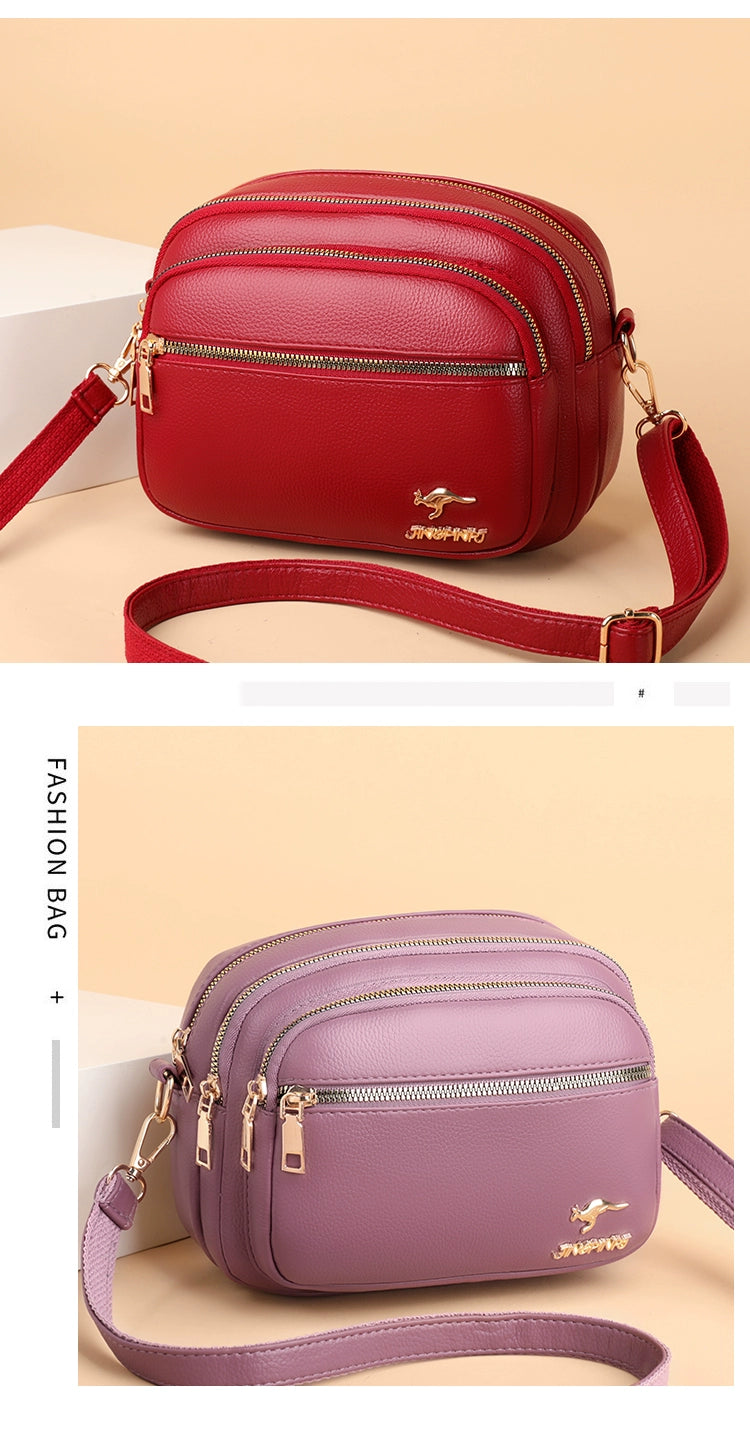 Multi-Layer Authentic Leather Tactile Feel Easiest for Match Shoulder Large Capacity Women's Bag