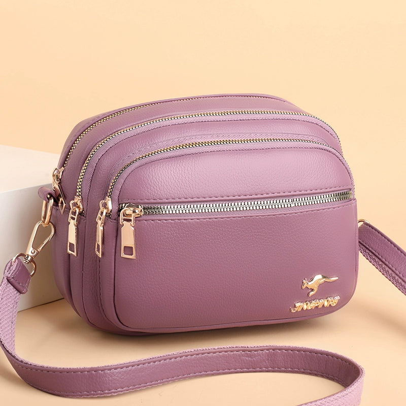 Multi-Layer Authentic Leather Tactile Feel Easiest for Match Shoulder Large Capacity Women's Bag