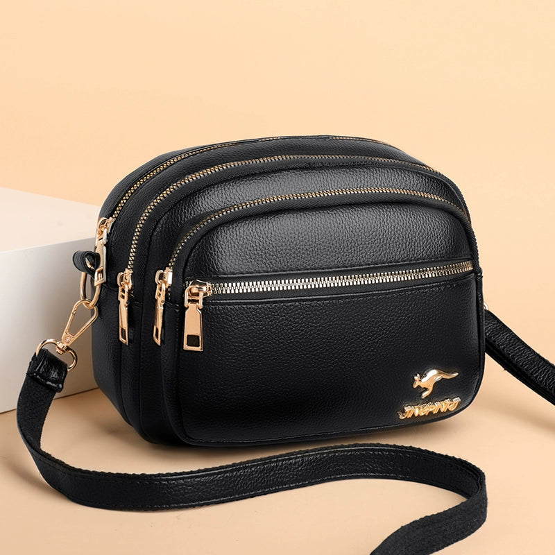 Multi-Layer Authentic Leather Tactile Feel Easiest for Match Shoulder Large Capacity Women's Bag