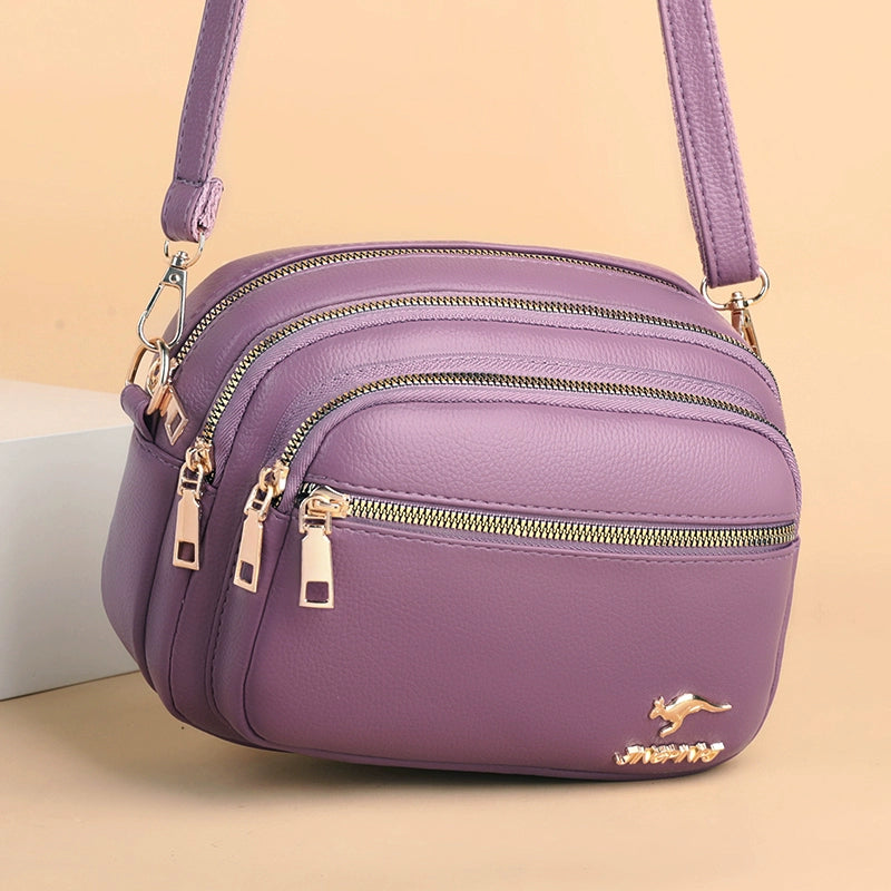 Multi-Layer Authentic Leather Tactile Feel Easiest for Match Shoulder Large Capacity Women's Bag