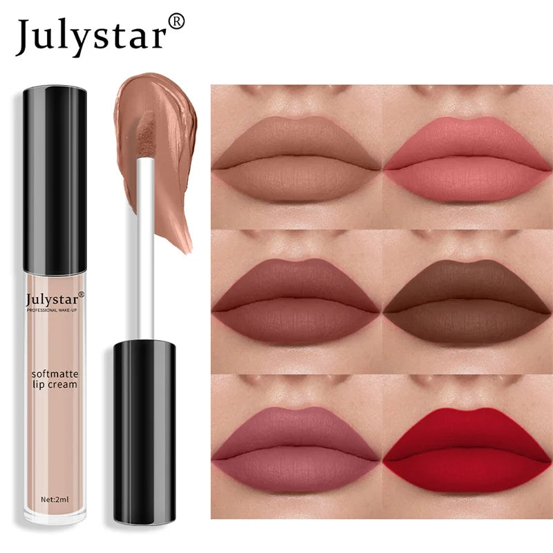 1pc Waterproof Liquid Lipsticks Lip Makeup Matte Velvet Lipstick Lip Gloss Red Sexy Cosmetic 6 Colors Long Lasting Lip Glaze