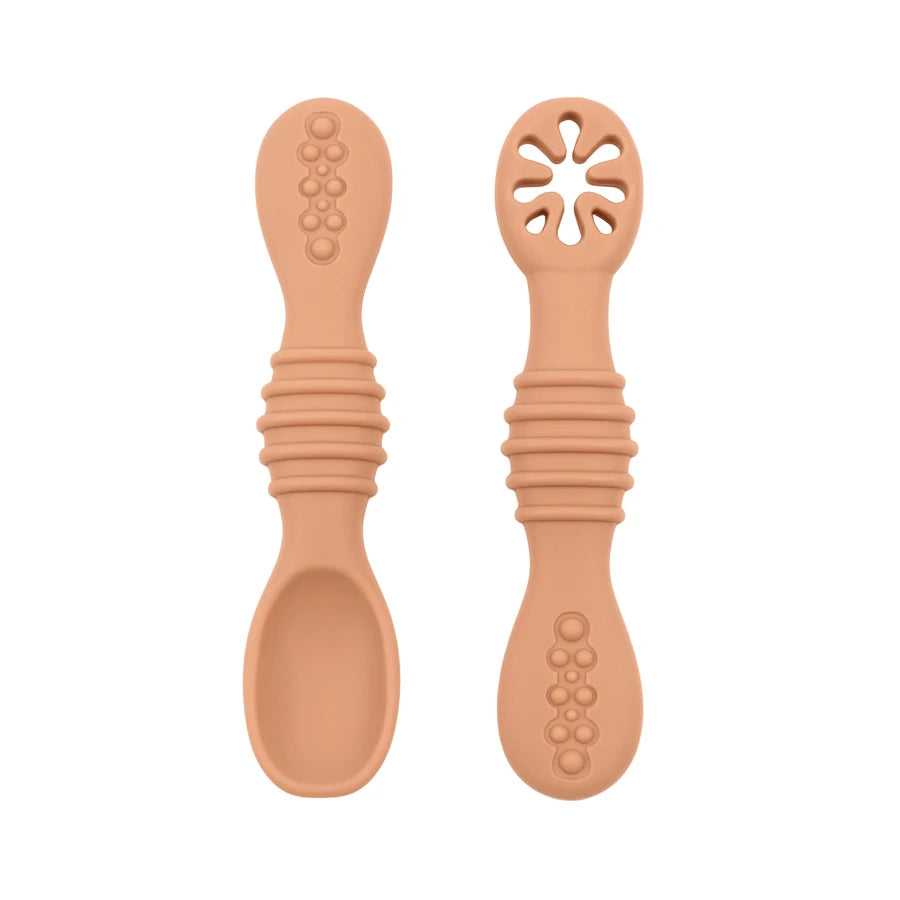 Baby Spoon Fork Set Food Grade Silicone Sticky Spoon Children Cutlery Training Spoon Feeding Tableware Soft Kitchen Accessories