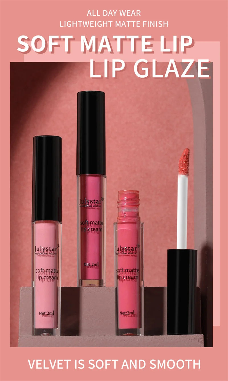 1pc Waterproof Liquid Lipsticks Lip Makeup Matte Velvet Lipstick Lip Gloss Red Sexy Cosmetic 6 Colors Long Lasting Lip Glaze