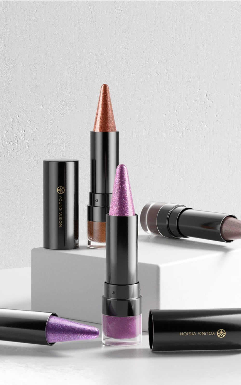 YOUNG VISION 6 colors matte pearl fine glitter diamond dual-purpose lipstick long-lasting easy to color non-stick cup lipstick