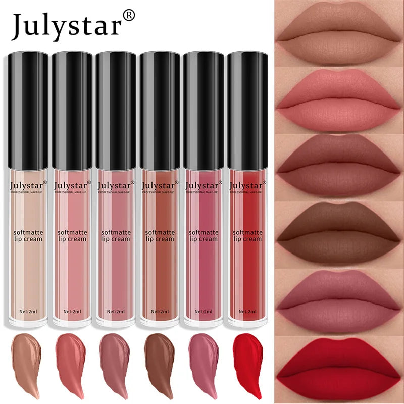 1pc Waterproof Liquid Lipsticks Lip Makeup Matte Velvet Lipstick Lip Gloss Red Sexy Cosmetic 6 Colors Long Lasting Lip Glaze
