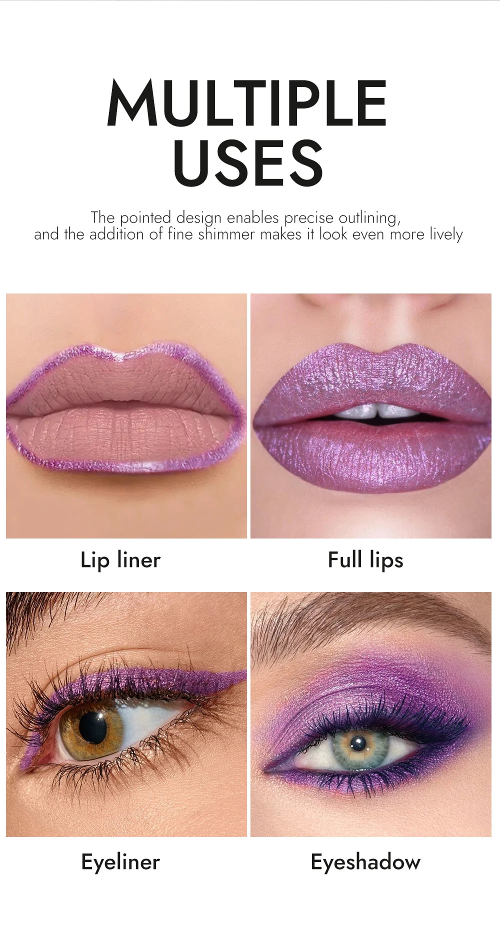 YOUNG VISION 6 colors matte pearl fine glitter diamond dual-purpose lipstick long-lasting easy to color non-stick cup lipstick