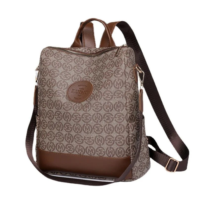 2025 Floral Print Backpack - Women's Stylish Laptop Bag, Convertible Shoulder Bag with USB Port for Daily Commute