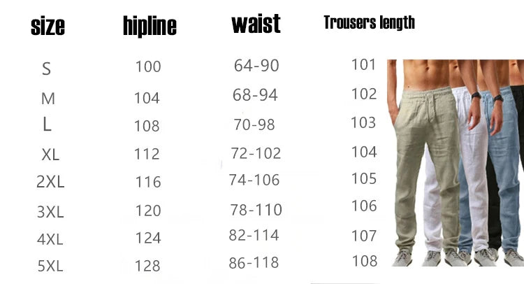 2020 New Men's Cotton Linen Loose Pants Male Summer Casual Solid Color Pants trousers Plus Size M-5XL