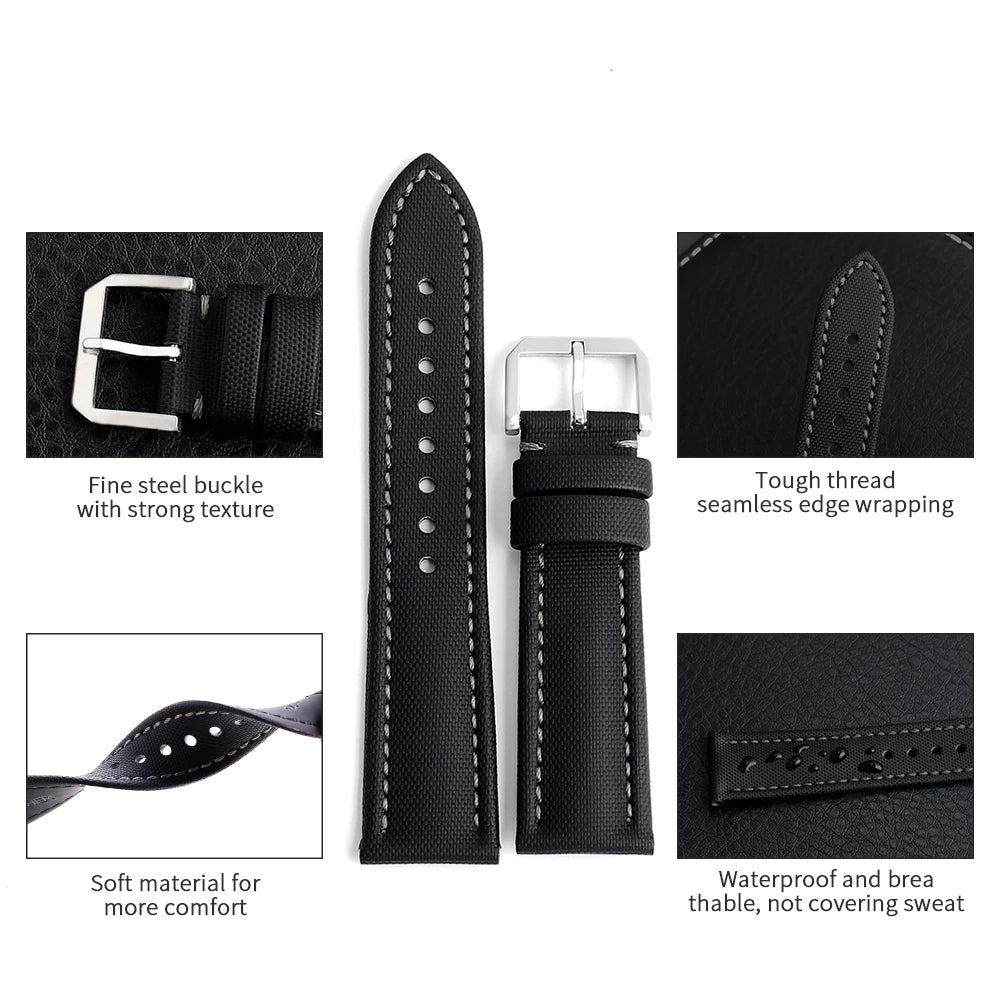 18mm 19mm 20mm 21mm 22mm Sailcloth Straps for Omega Blancpain Seiko Divers Watches Men Women Quick Release Waterproof Watch Band
