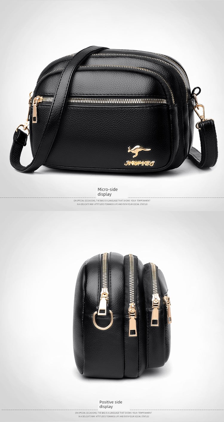 Multi-Layer Authentic Leather Tactile Feel Easiest for Match Shoulder Large Capacity Women's Bag