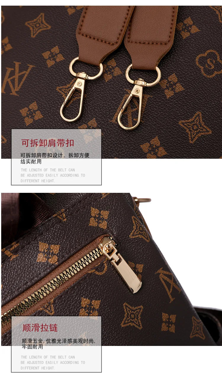 2025 Floral Print Backpack - Women's Stylish Laptop Bag, Convertible Shoulder Bag with USB Port for Daily Commute