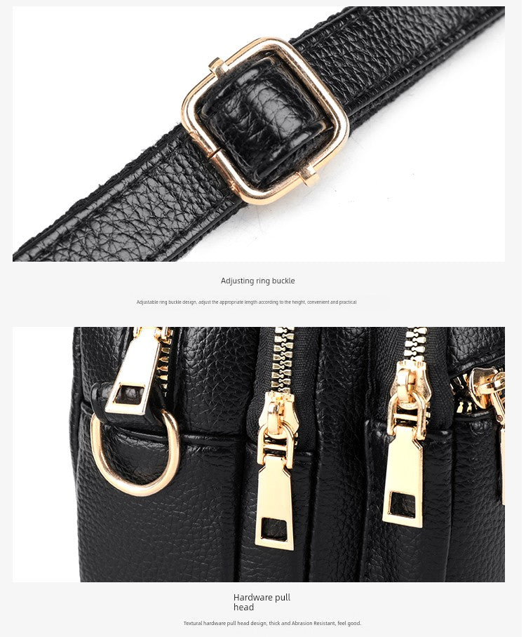 Multi-Layer Authentic Leather Tactile Feel Easiest for Match Shoulder Large Capacity Women's Bag