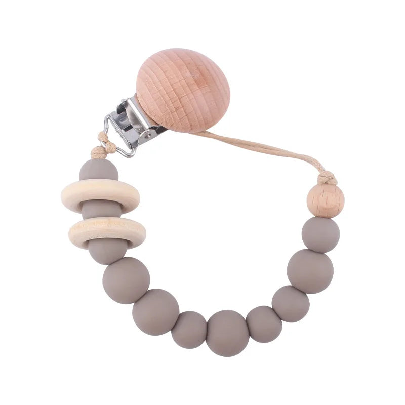 Baby Anti-drop Chain Pacifier Clips Silicone Beads Infant Nipple Appease Soother Chain Clips Dummy Holder Nipple Clip