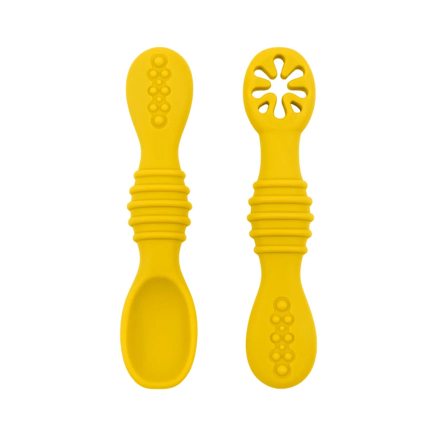 Baby Spoon Fork Set Food Grade Silicone Sticky Spoon Children Cutlery Training Spoon Feeding Tableware Soft Kitchen Accessories