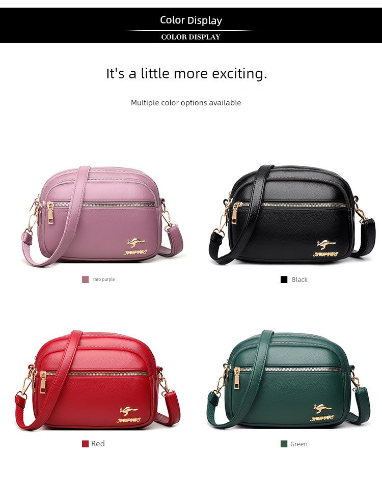 Multi-Layer Authentic Leather Tactile Feel Easiest for Match Shoulder Large Capacity Women's Bag