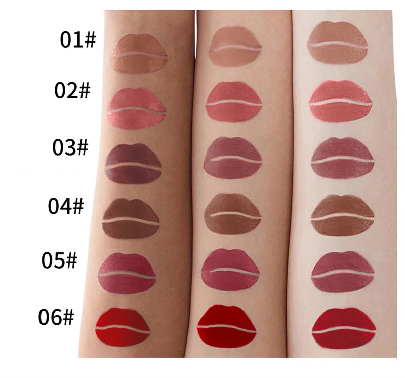 1pc Waterproof Liquid Lipsticks Lip Makeup Matte Velvet Lipstick Lip Gloss Red Sexy Cosmetic 6 Colors Long Lasting Lip Glaze