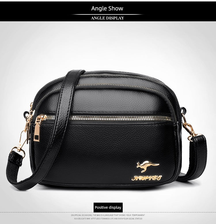 Multi-Layer Authentic Leather Tactile Feel Easiest for Match Shoulder Large Capacity Women's Bag