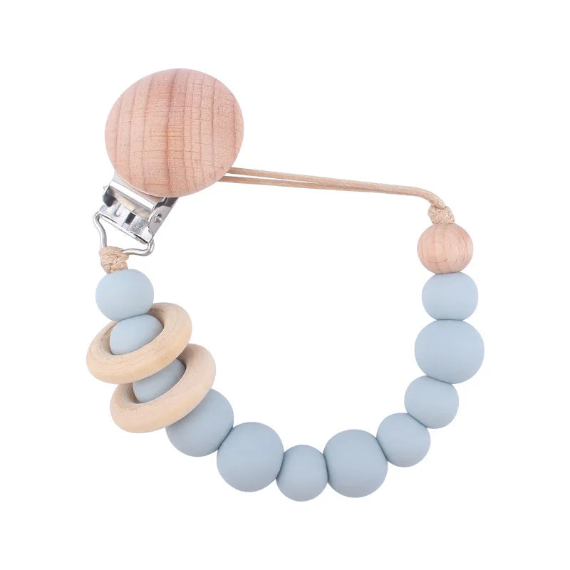 Baby Anti-drop Chain Pacifier Clips Silicone Beads Infant Nipple Appease Soother Chain Clips Dummy Holder Nipple Clip