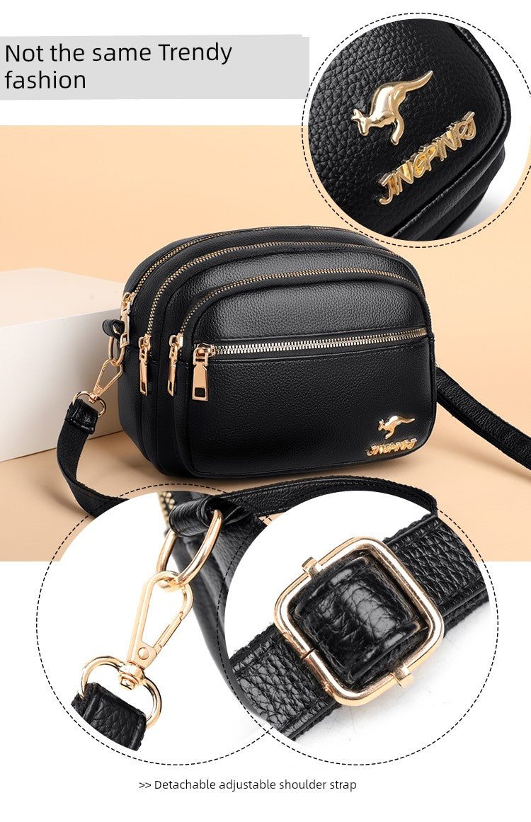 Multi-Layer Authentic Leather Tactile Feel Easiest for Match Shoulder Large Capacity Women's Bag