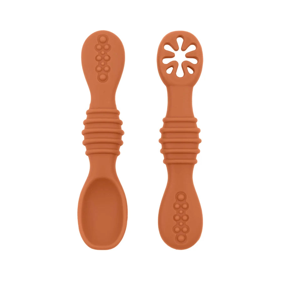Baby Spoon Fork Set Food Grade Silicone Sticky Spoon Children Cutlery Training Spoon Feeding Tableware Soft Kitchen Accessories