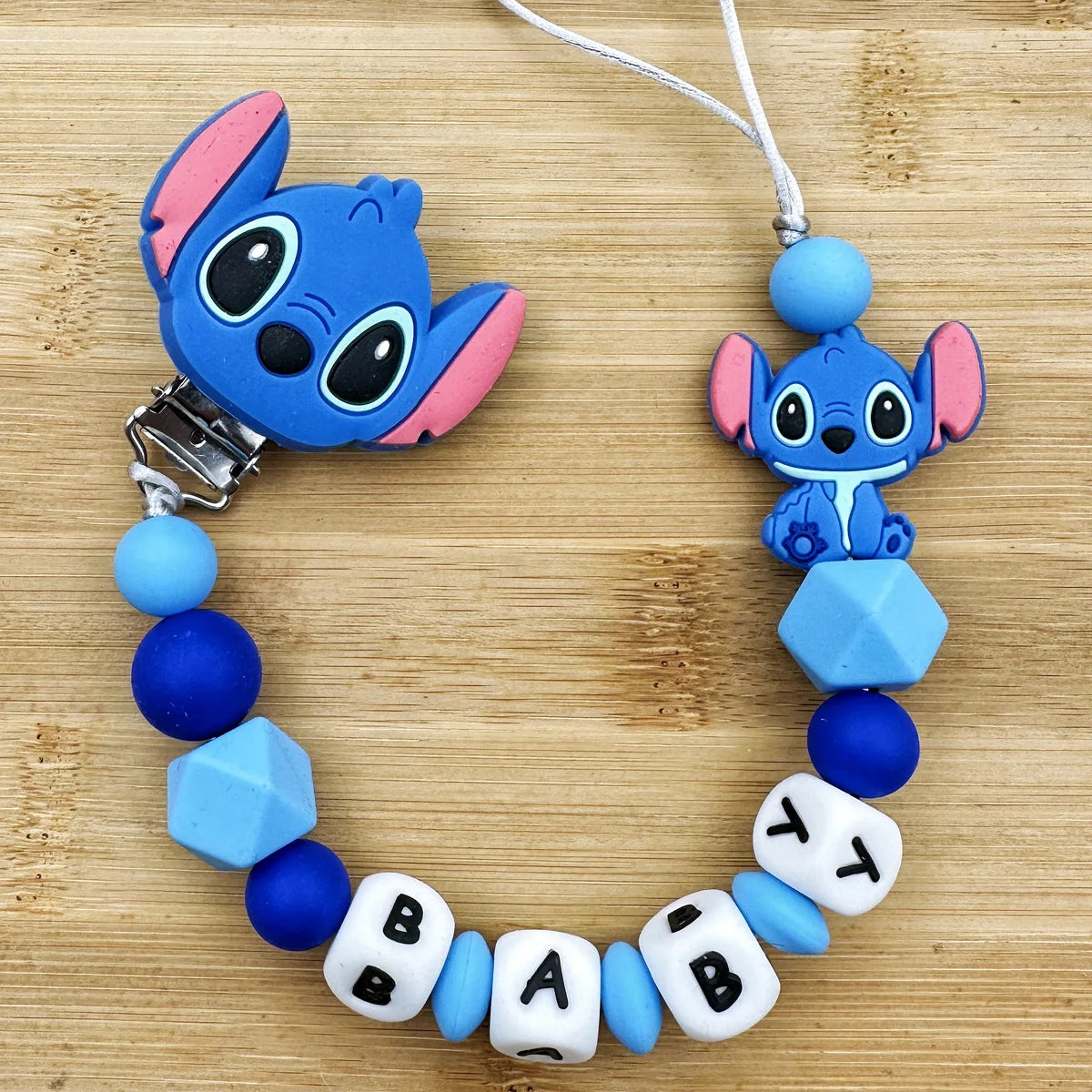 Customized Personalized Name English Letters Baby Silicone Pacifier Clips Chains Holder Teether Pendants Teething Baby Gifts
