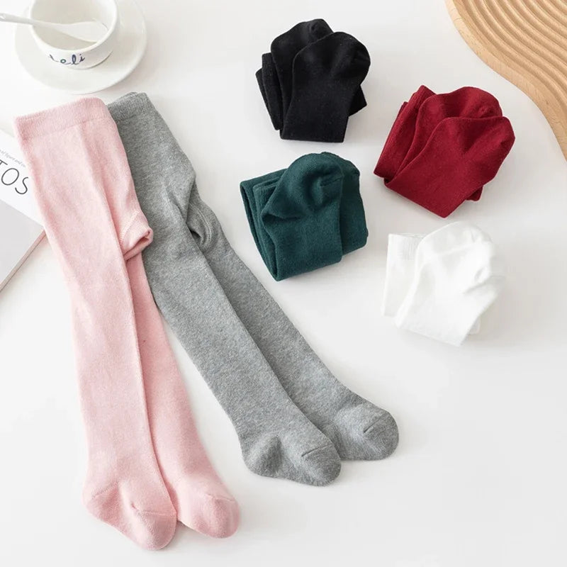 New Baby Girls Pantyhose Newborn Elastic Waist Solid Color Stockings Slim Fit Socks Tights for Casual Daily