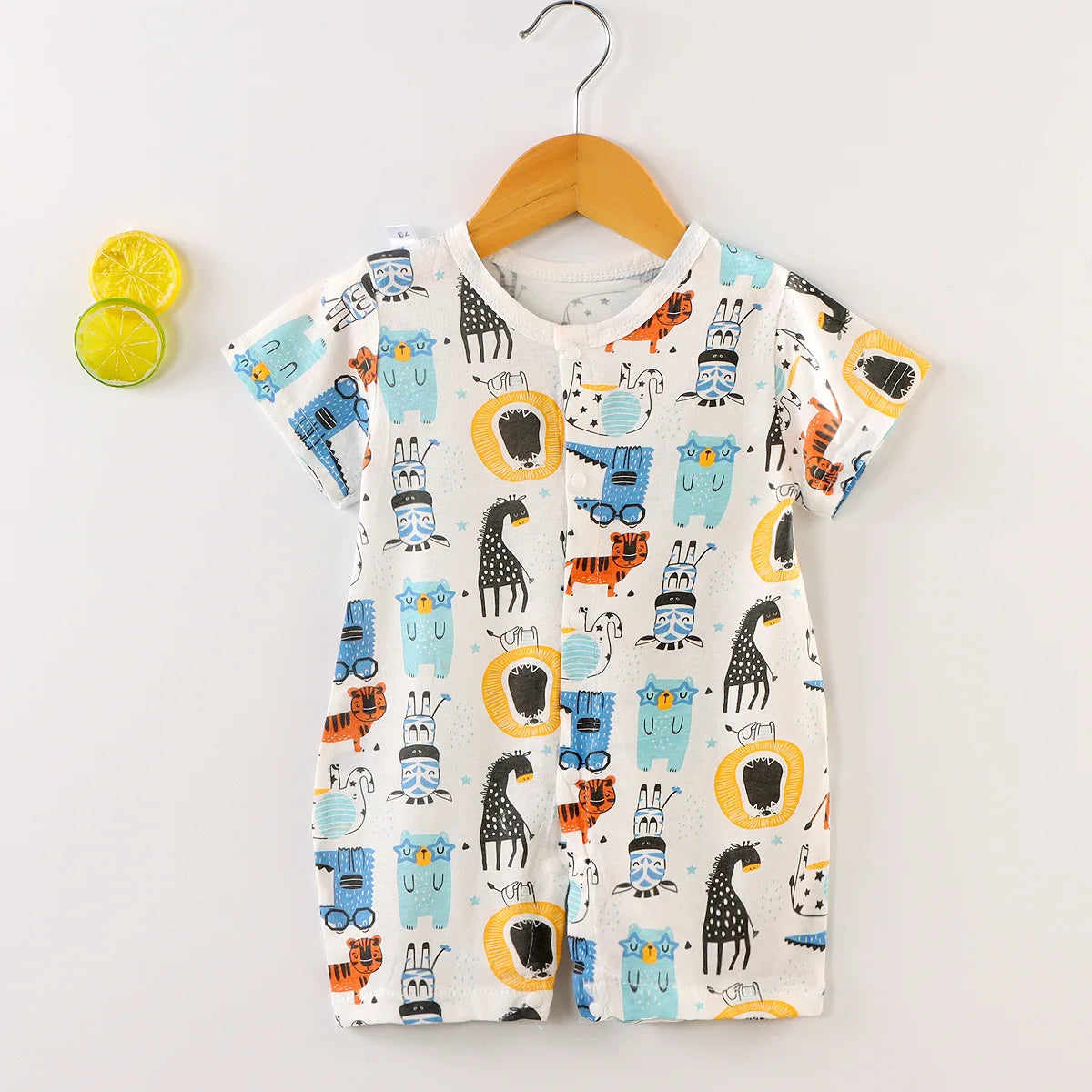 2025 New Baby Onesies Climbing Clothes Pure Cotton Summer Newborn Boys Girls Rompers Short-Sleeved Thin Harness Infant Clothes