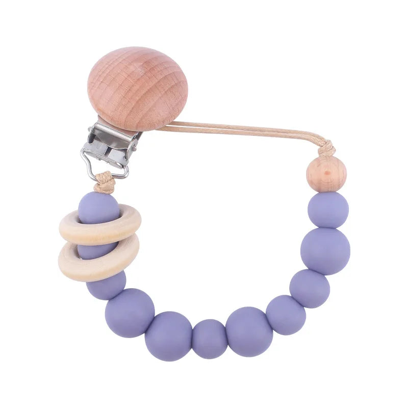 Baby Anti-drop Chain Pacifier Clips Silicone Beads Infant Nipple Appease Soother Chain Clips Dummy Holder Nipple Clip