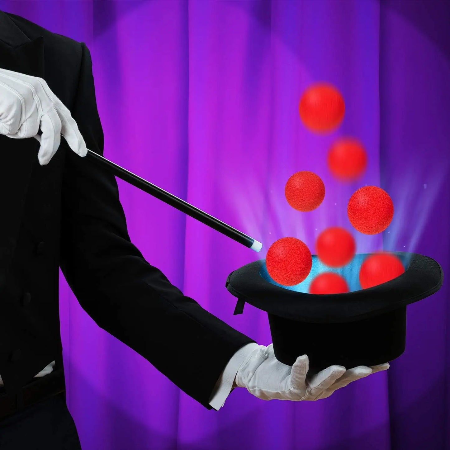 10PCS Kids Red Magic Ball Props Tricks Magicial Toys for Children Sponge Ball Street Classical Illusion Stage Comedy Trick Props