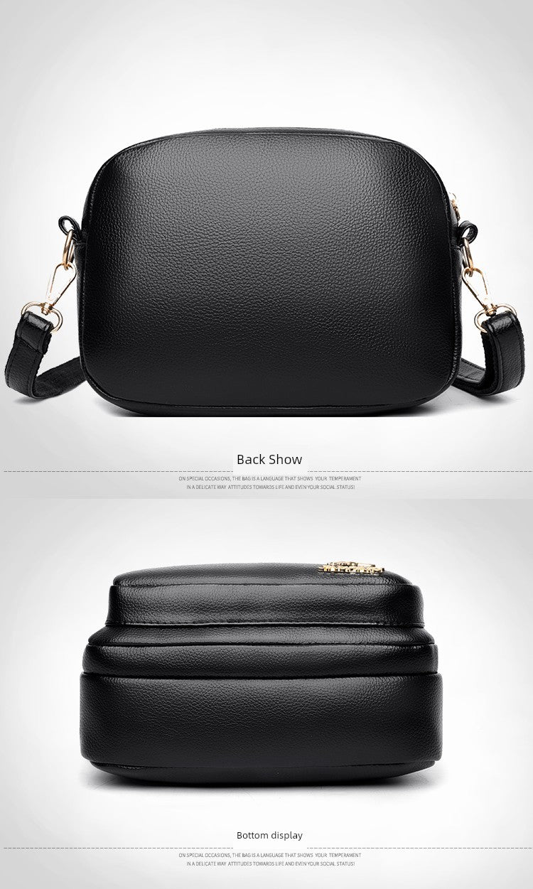Multi-Layer Authentic Leather Tactile Feel Easiest for Match Shoulder Large Capacity Women's Bag