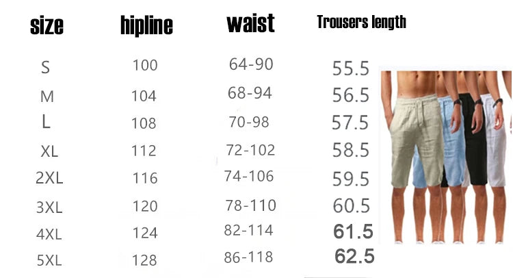 2020 New Men's Cotton Linen Loose Pants Male Summer Casual Solid Color Pants trousers Plus Size M-5XL