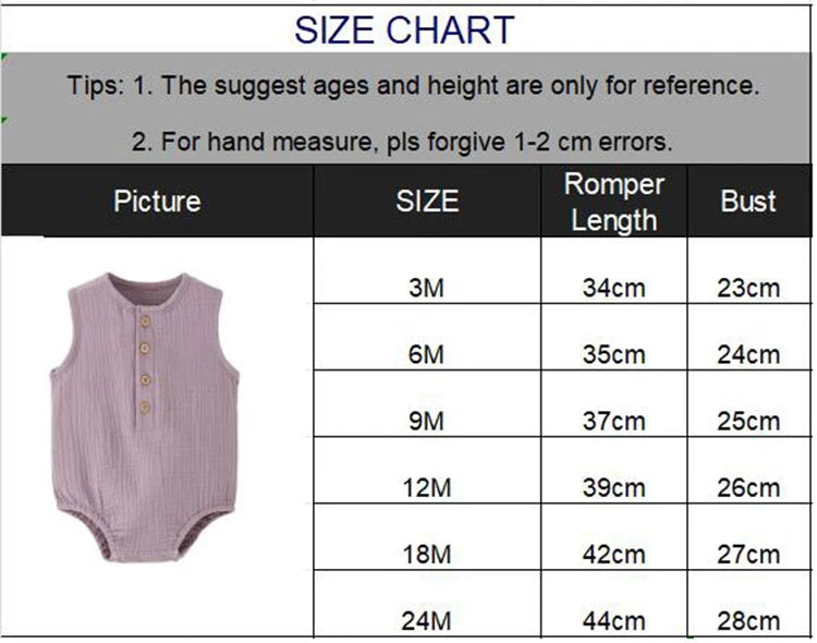 Summer Solid Newborn Baby 100% Cotton Linen Bodysuits Boy Girl Sleeveless Romper Jumpsuit Soft Skin-friendly Thin Comfy