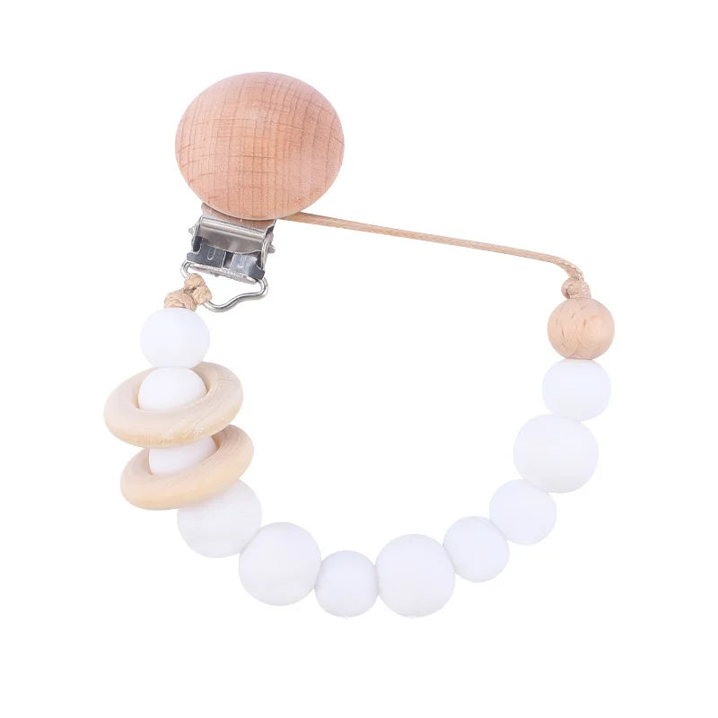 Baby Anti-drop Chain Pacifier Clips Silicone Beads Infant Nipple Appease Soother Chain Clips Dummy Holder Nipple Clip