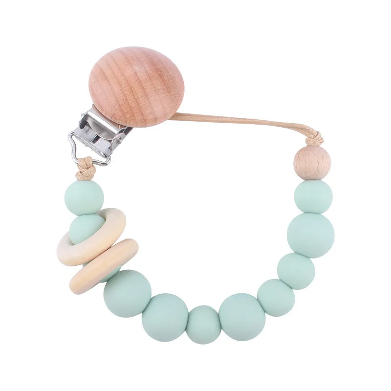 Baby Anti-drop Chain Pacifier Clips Silicone Beads Infant Nipple Appease Soother Chain Clips Dummy Holder Nipple Clip