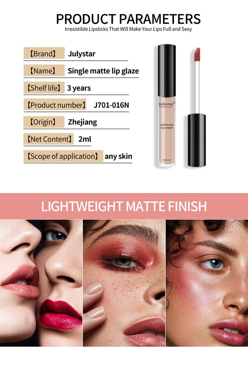 1pc Waterproof Liquid Lipsticks Lip Makeup Matte Velvet Lipstick Lip Gloss Red Sexy Cosmetic 6 Colors Long Lasting Lip Glaze